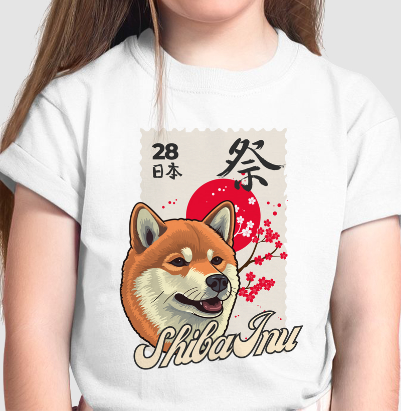 Camiseta Infantil Nihon Shiba Inu Dog Pulse