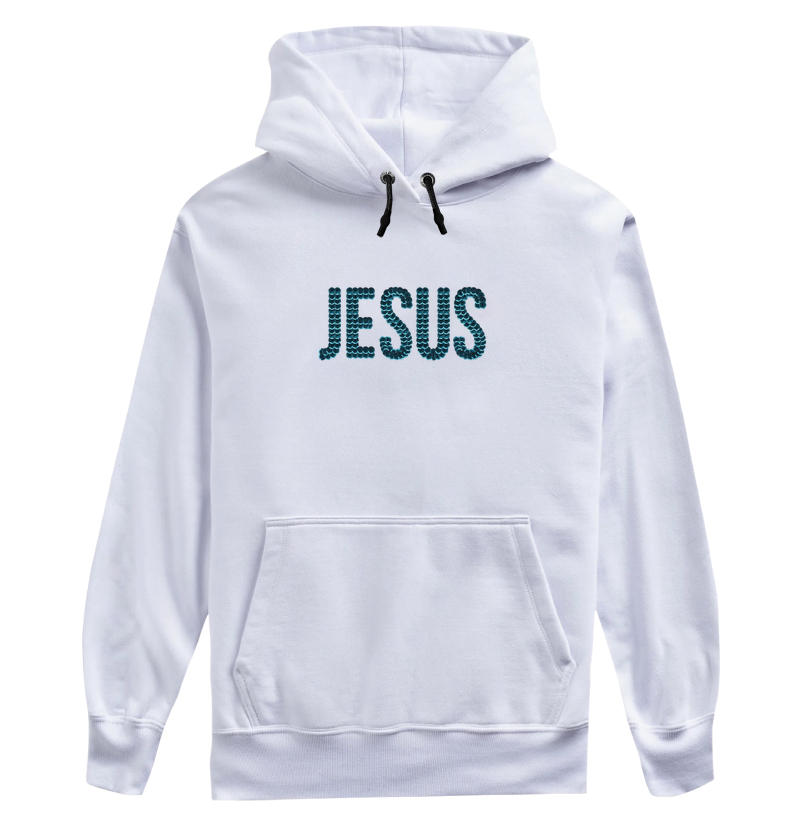 Moletom com capuz e cadarço Jesus