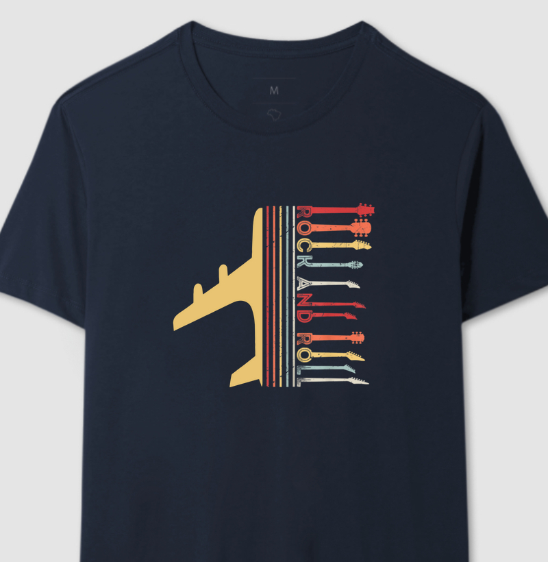 Camiseta Avião e Rock and Roll