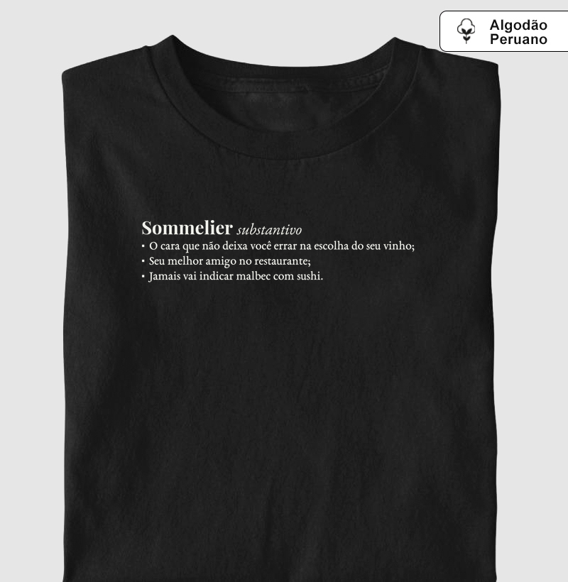 Sommelier - Definição - Camiseta Algodão Peruano