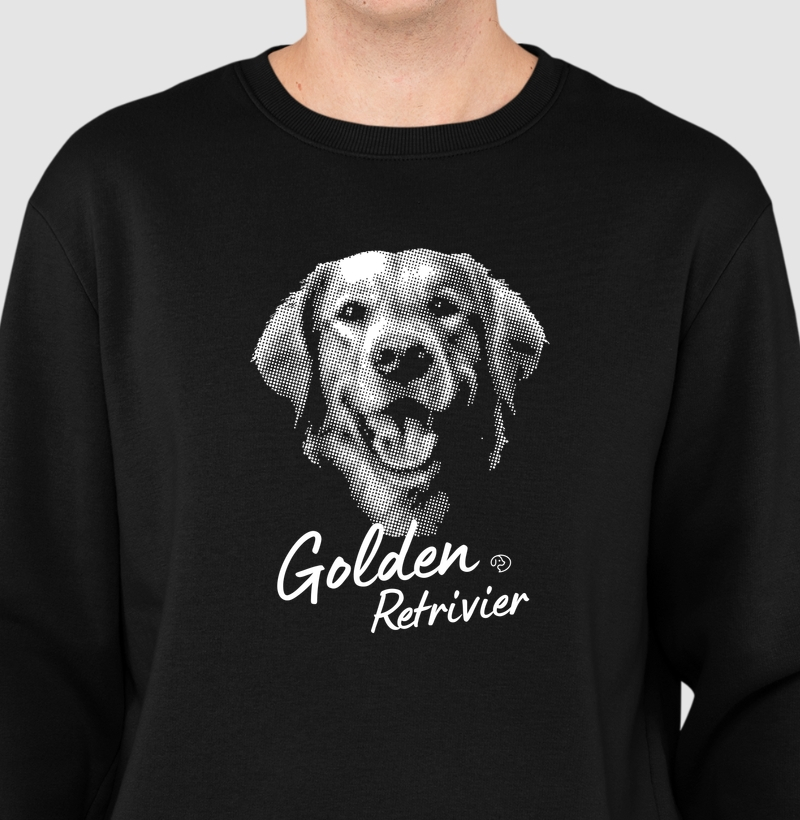 Golden Retriever Halftone - Suéter Moletom