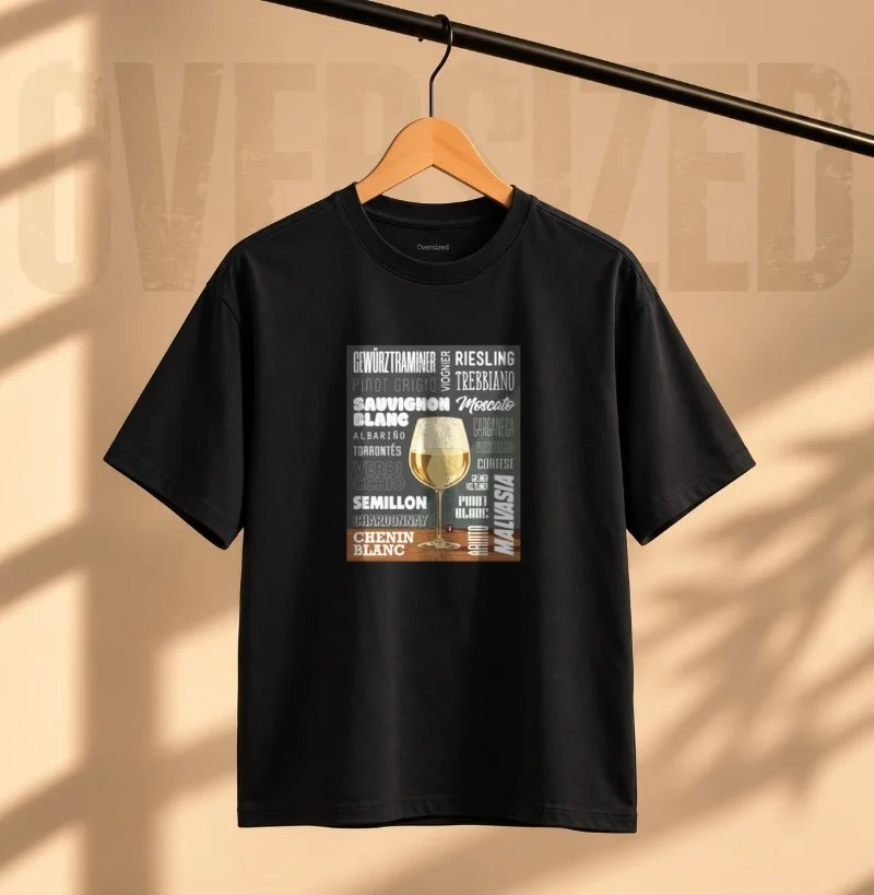 Camiseta Oversized Uvas Brancas - Camiseta Oversized