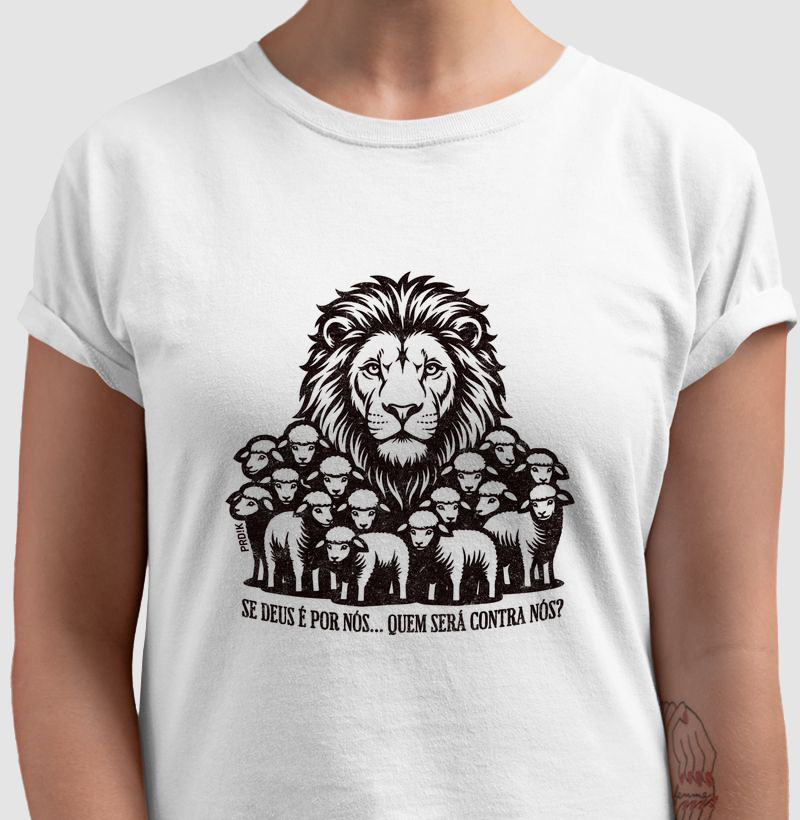 Camiseta Algodão com Estampa - Se Deus é Por Nós