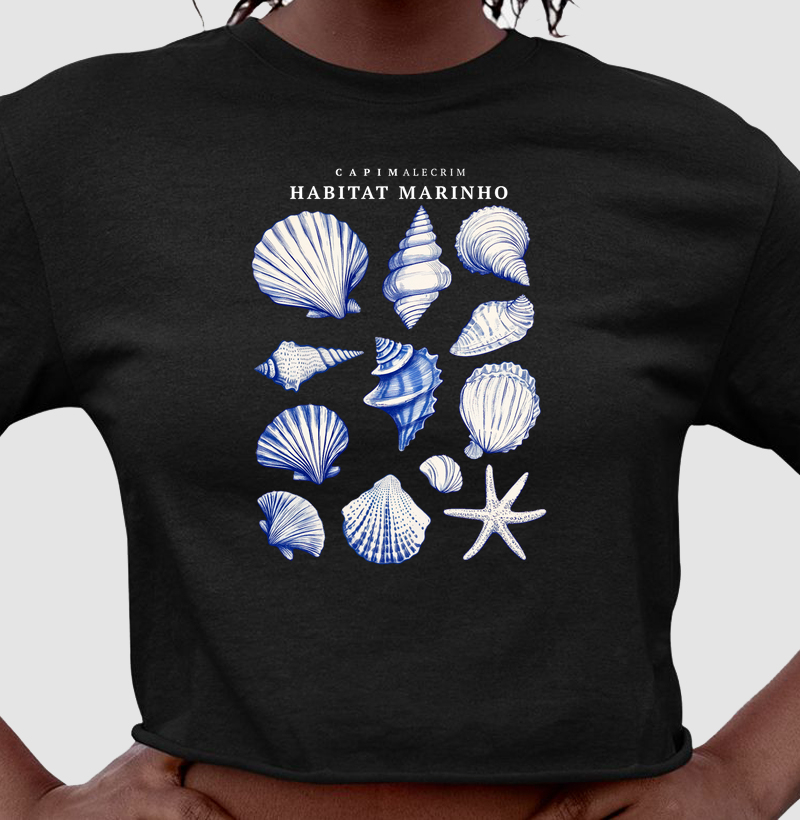 T-shirt Cropped - Habitat Marinho