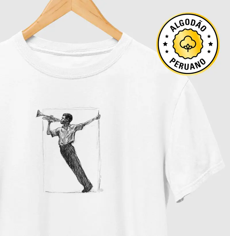 Chet Baker Jazz - Arte - Camiseta Algodão Peruano