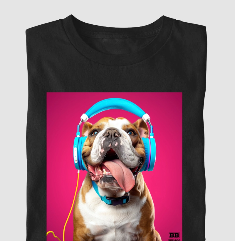 Camiseta Bulldog Ingles "Headphones 3"