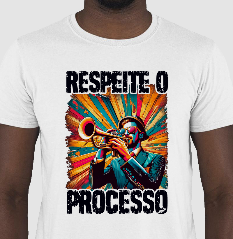 Camiseta Trompetista Pop Art – Respeite o Processo
