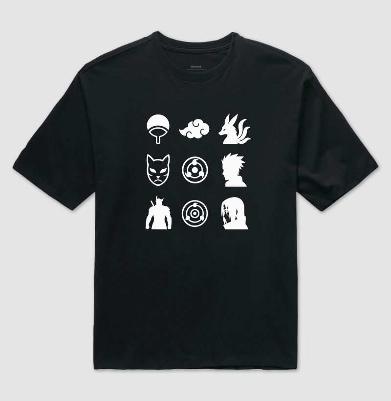 Símbolos Naruto - Camiseta Oversized