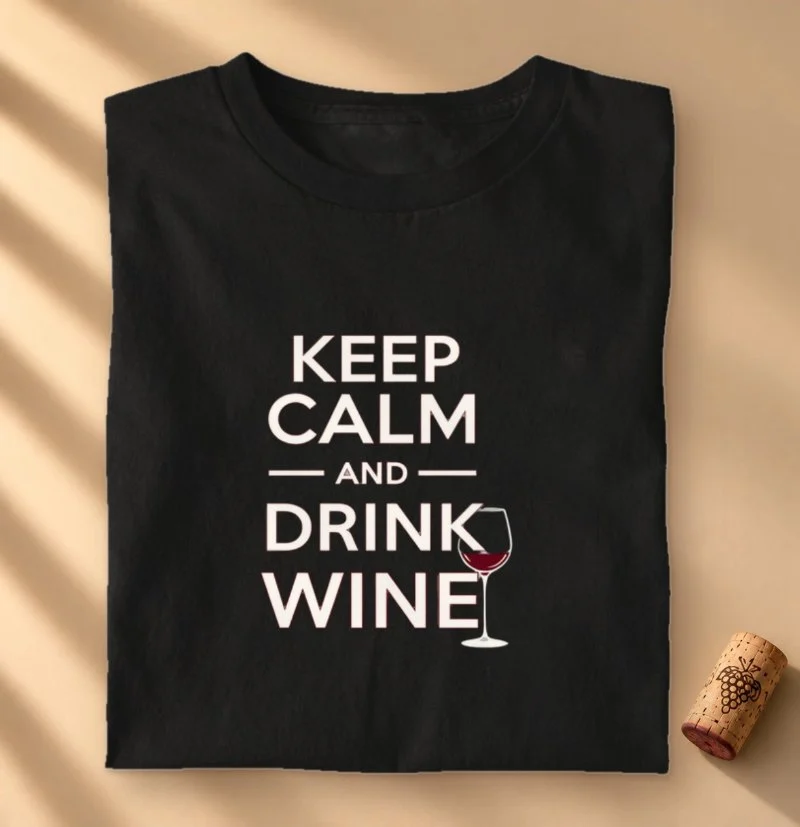 Camiseta Vinho - Keep Calm and Drink Wine