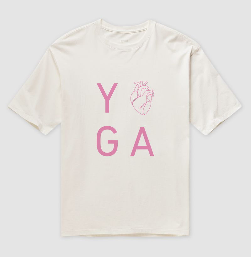 Camiseta Oversized Yoga Heart