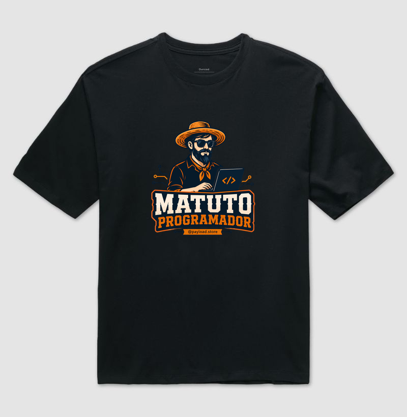 Camiseta Oversized Matuto Programador — Coleção Oficial