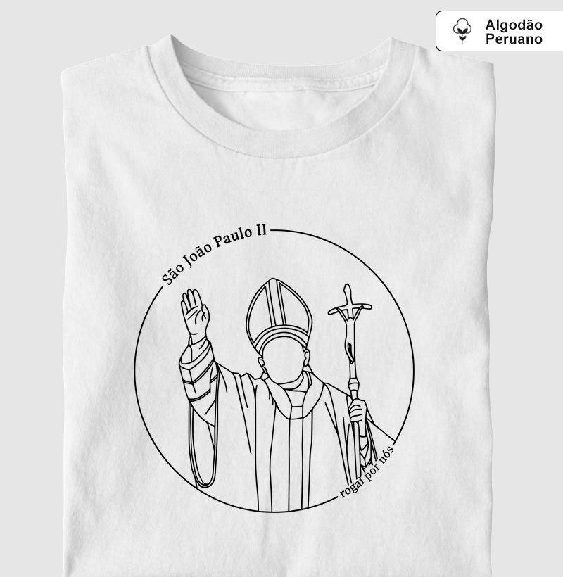 São João Paulo II - Rogai por Nós - Algodão Peruano