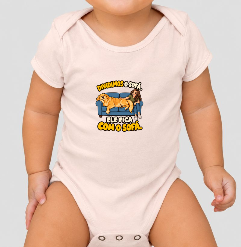 Dividimos o sofá. Ele fica com o sofá. - Body Infantil