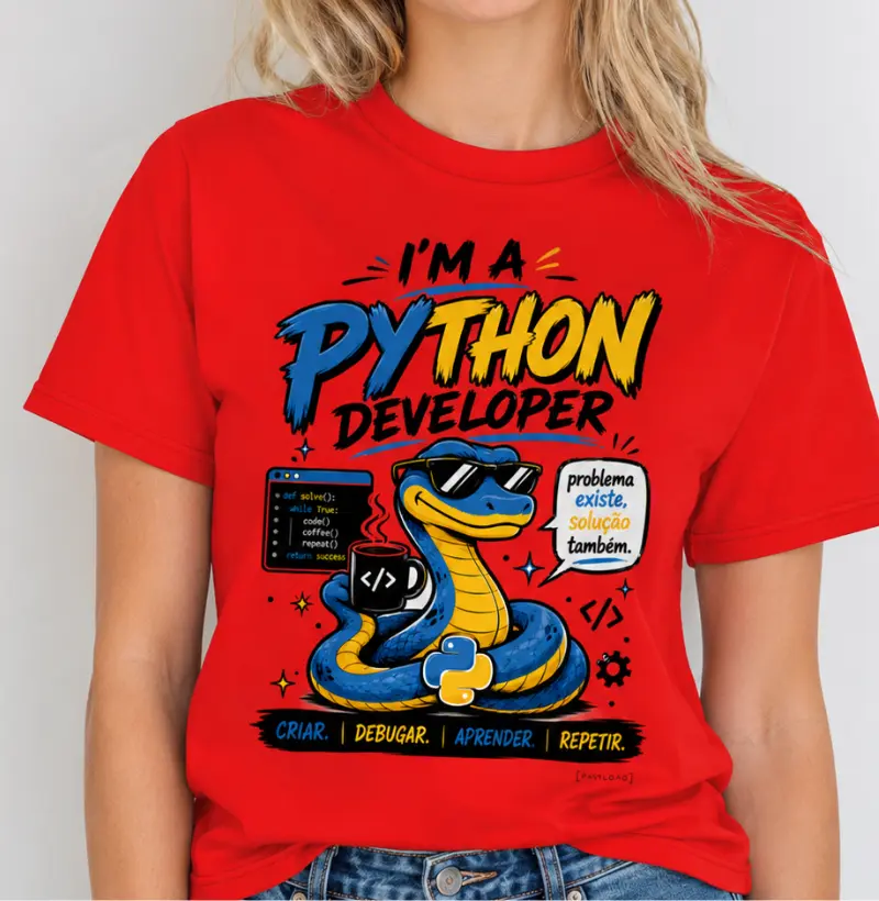 Camiseta I’m a Python Developer — Problema Existe, Solução Também