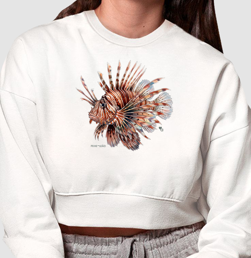 Peixes - Peixe-Leão - Moletom Cropped