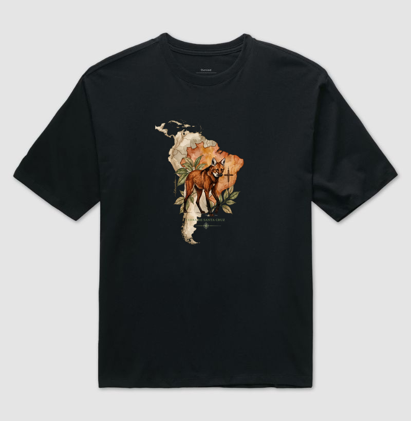 Lobo-Guará - Terra de Santa Cruz - Fé, História e Natureza - Camiseta Oversized