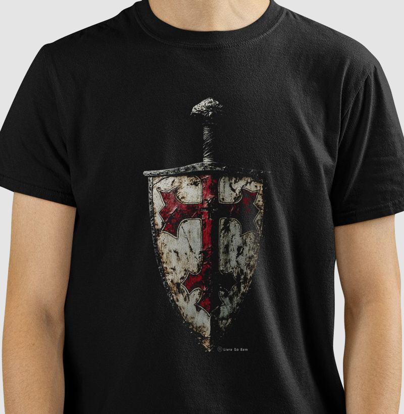 Camiseta maçonaria - Espada Escuto templário