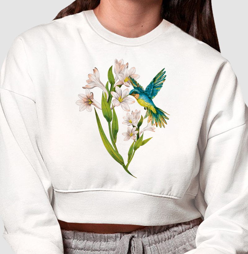 Beija-Flor Lirios - Moletom Cropped