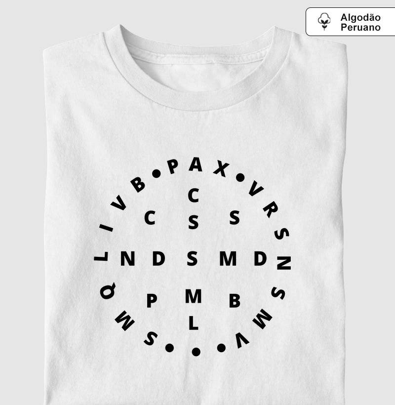 Medalha de São Bento Minimalista Algodão Peruano