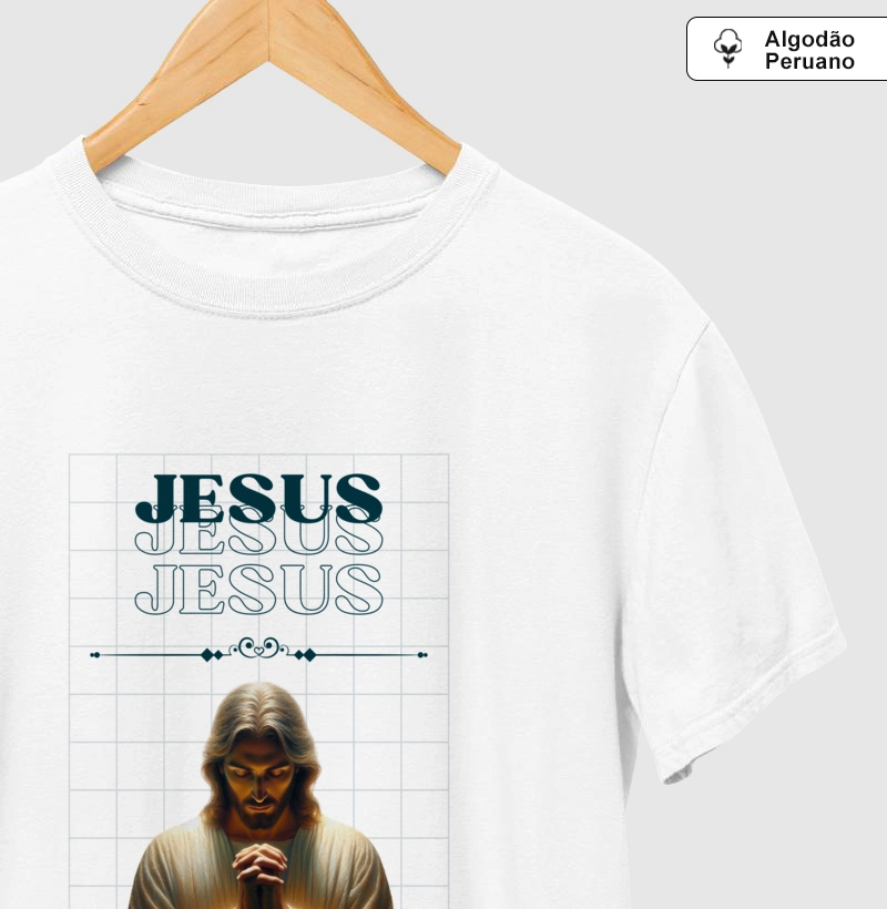 Camiseta Jesus em Oração (Algodão Peruano)