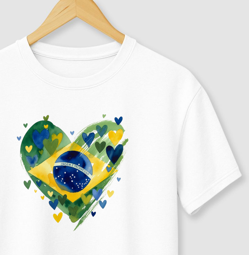 Coração Brasil Aquarela - Coleção Copa