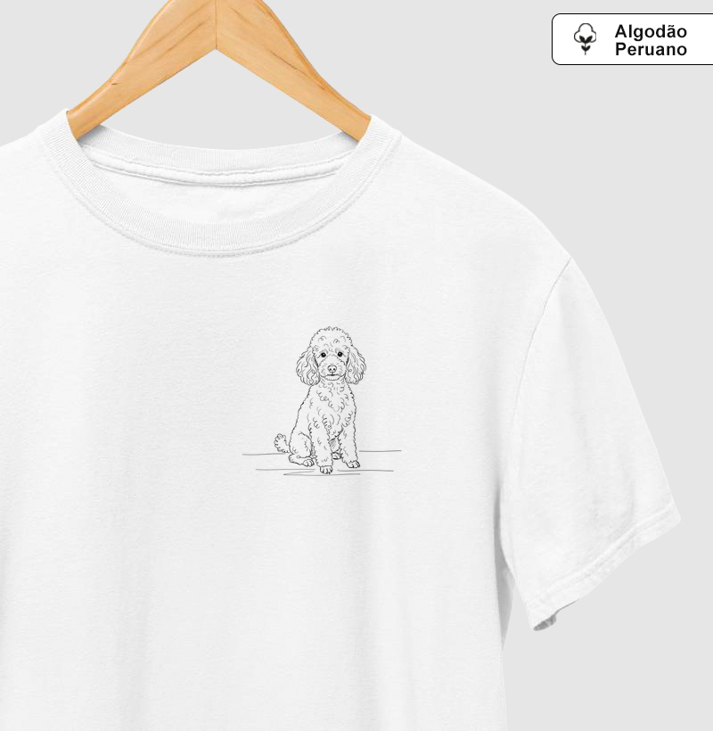 Poodle - Desenho - Camiseta Algodão Peruano