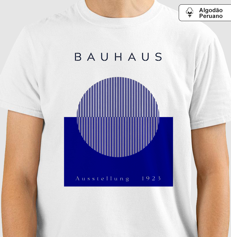Camiseta Bauhaus 1923 | Design Geométrico Minimalista | Algodão Peruano