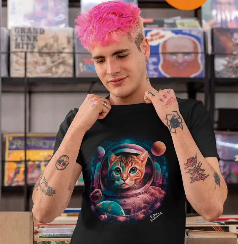 Camiseta Gato Astronauta 