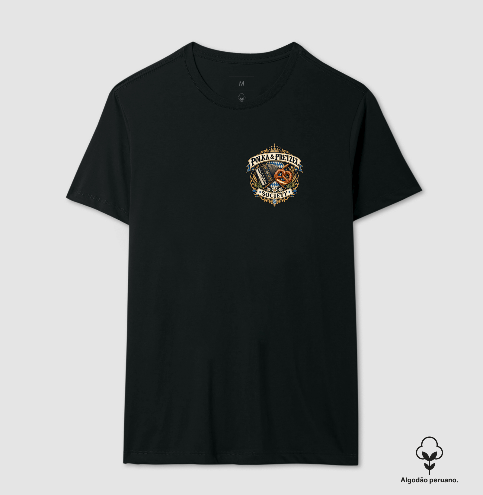 Polka & Pretzel Society Mini - Camiseta Algodão Peruano