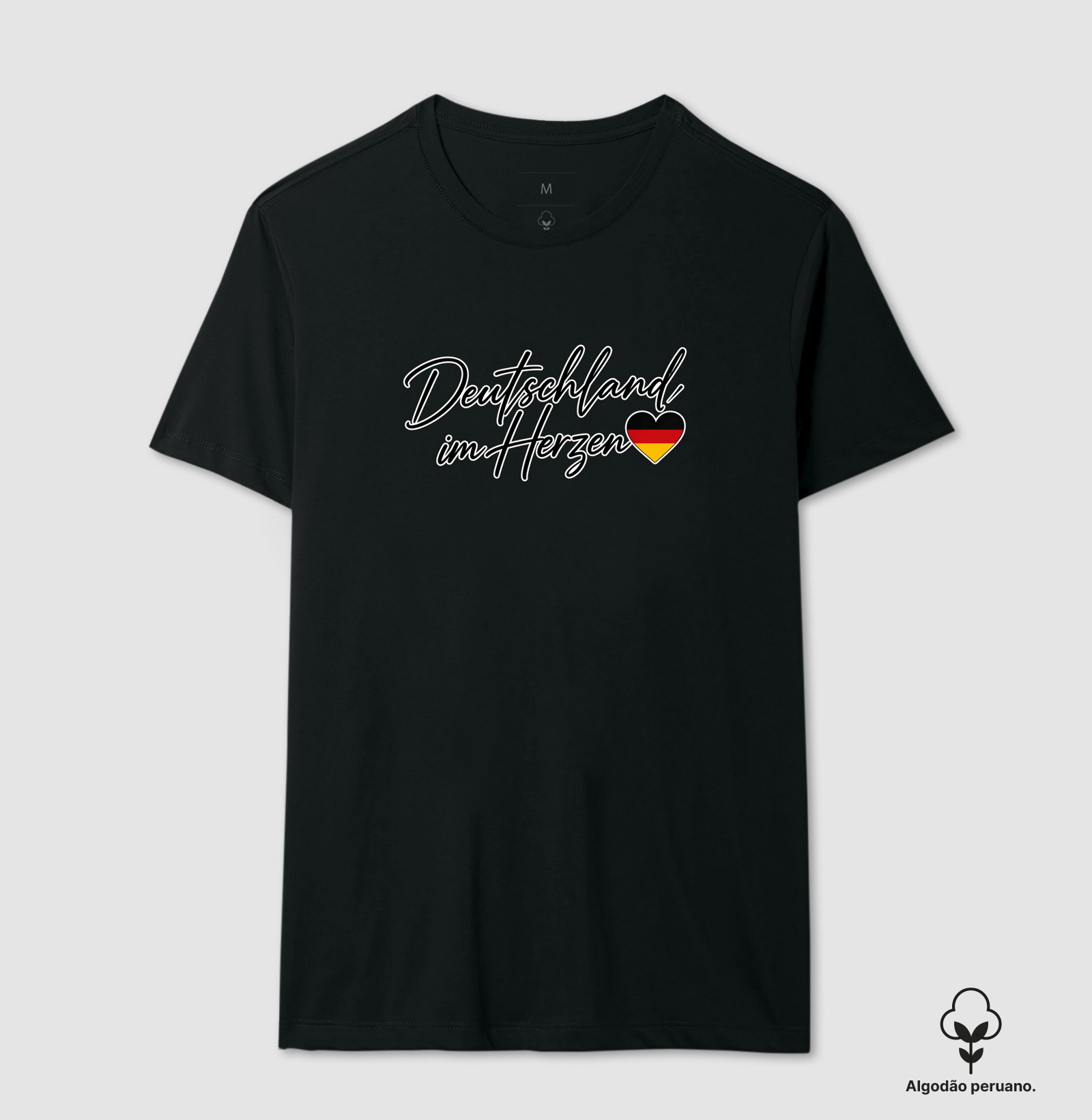 Deutschland im Herzen” — “Alemanha no coração - Camiseta Algodão Peruano