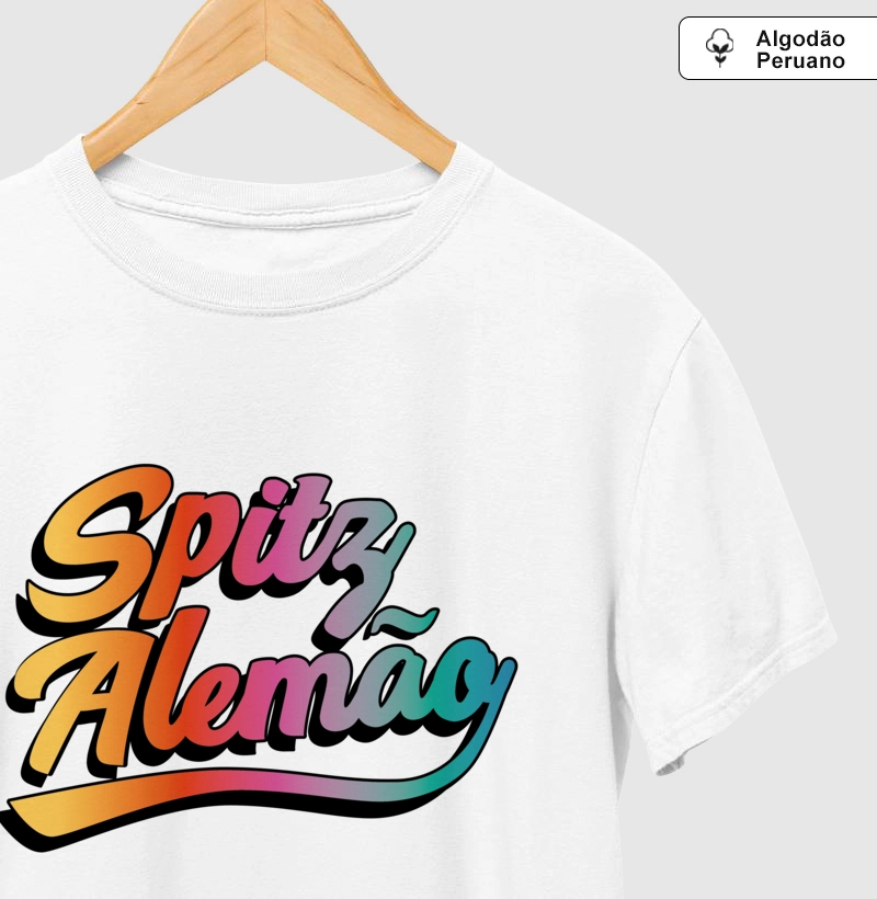 Camiseta Algodão Peruano Spitz Alemão Escrita