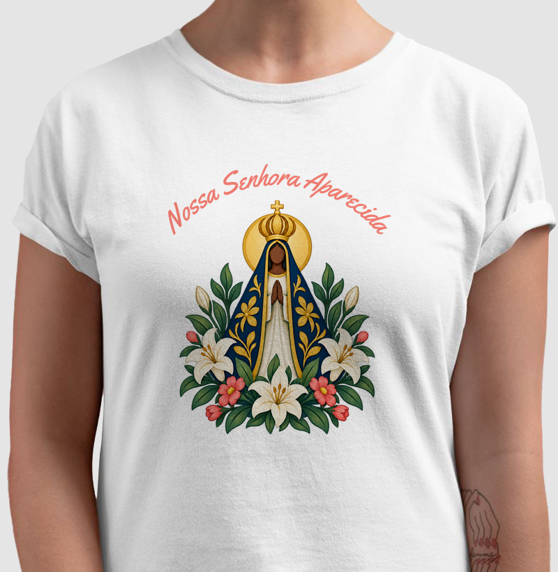 Camiseta Nossa Senhora Aparecida — Manto de Amor