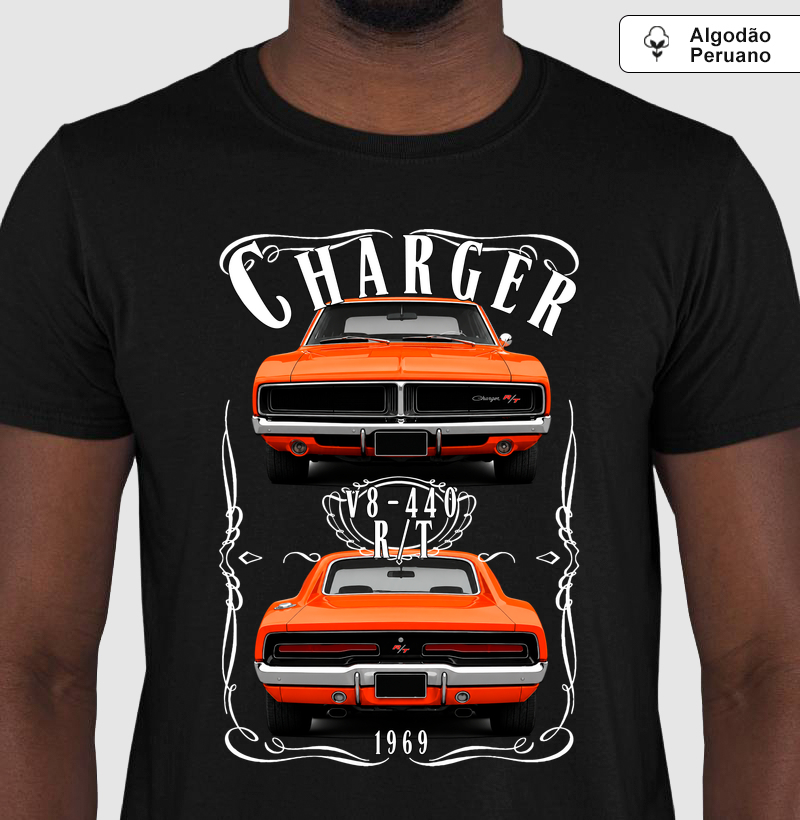 Camiseta em algodão peruano Charger vintage