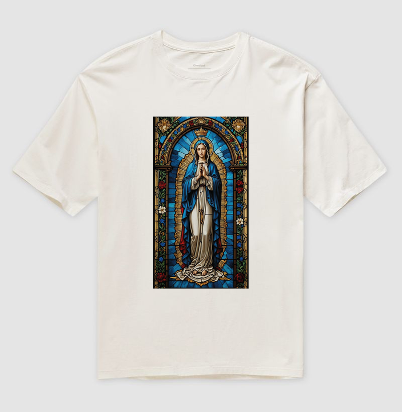 CAMISETA OVERSIZED IMACULADA CONCEIÇÃO - VITRAL AZUL