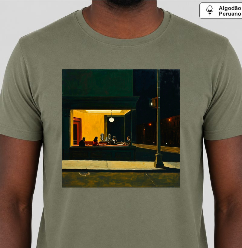 Camiseta Café Noturno Edward H. Algodão Peruano 