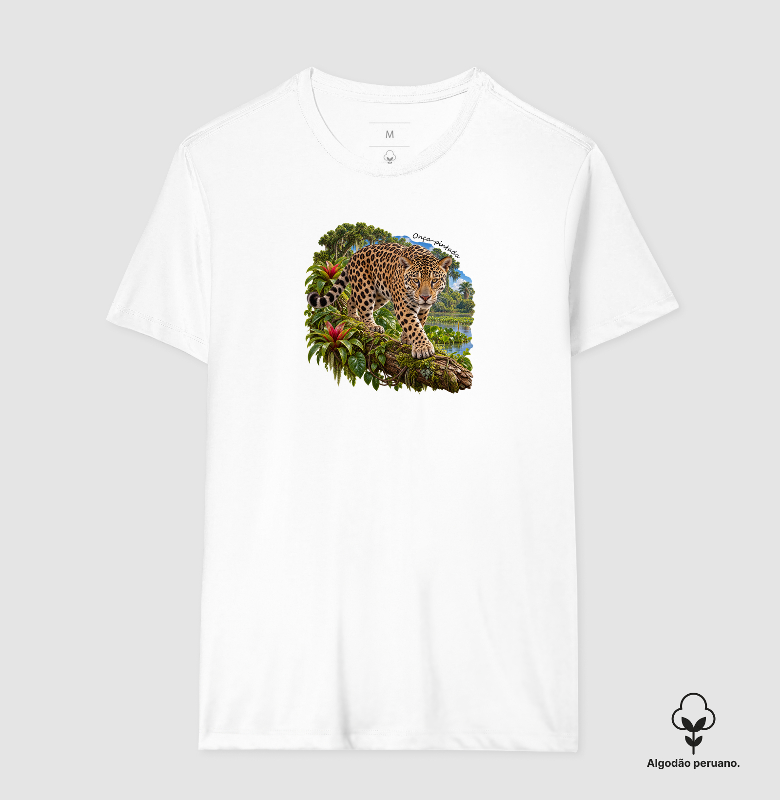 Onça-pintada - Coleção Fauna Brasielira - Camiseta Algodão Peruano