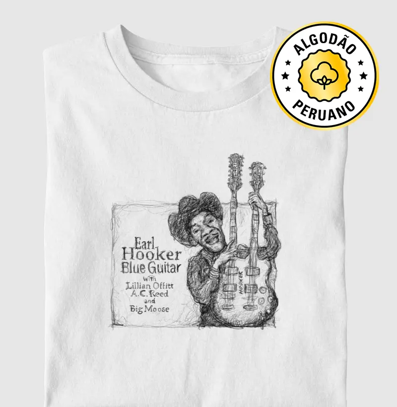 Earl Hooker - Arte - Camiseta Algodão Peruano