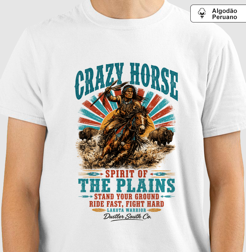 Camiseta Crazy Horse Vintage – Spirit of the Plains | Dustler South Co.