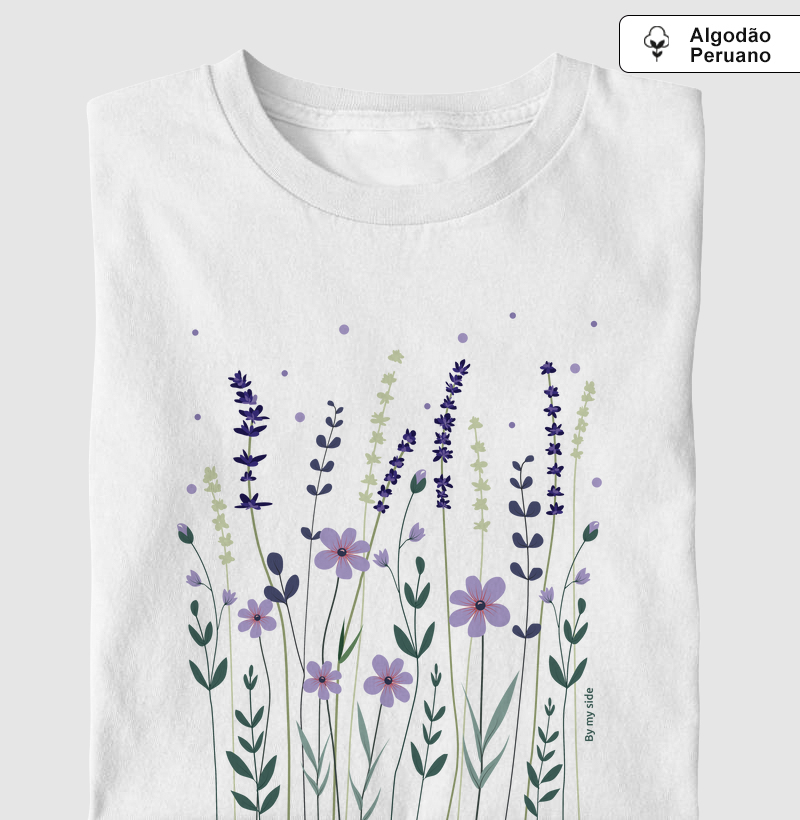 Flores do campo Lilás - Algodão Peruano