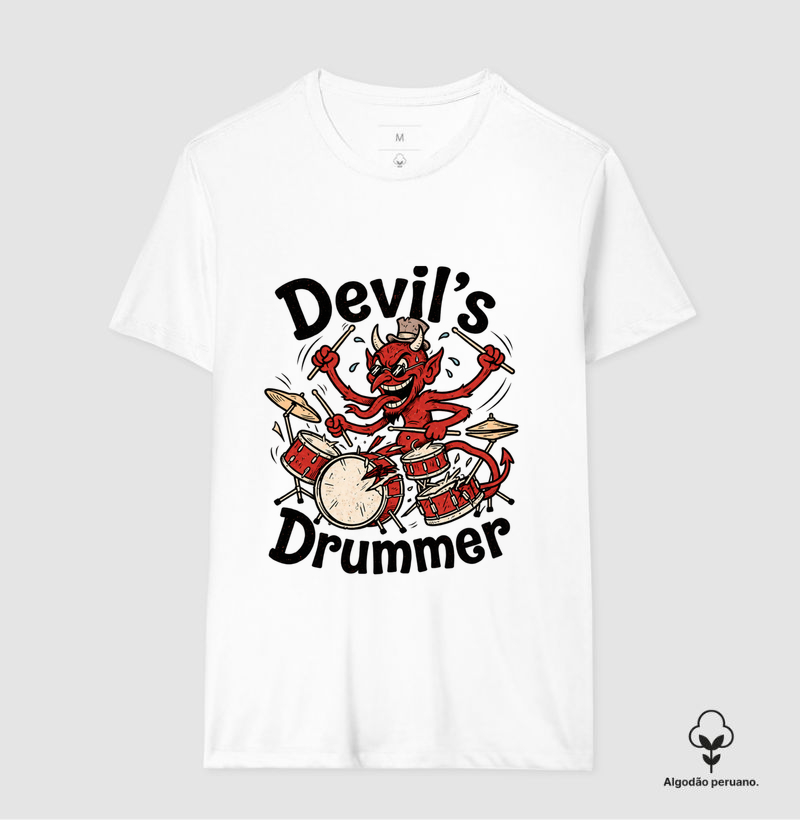 Devil's Drummer - Camiseta Algodão Peruano