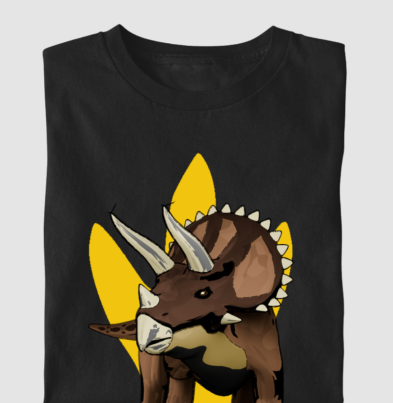 Camiseta Dinossauro Triceratops Algodão Premium Dinoloco