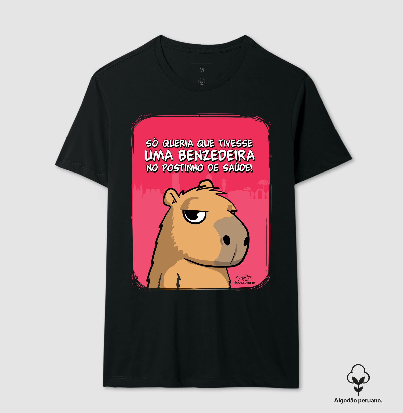 Camiseta Capivara Benzedeira - Camiseta Algodão Peruano