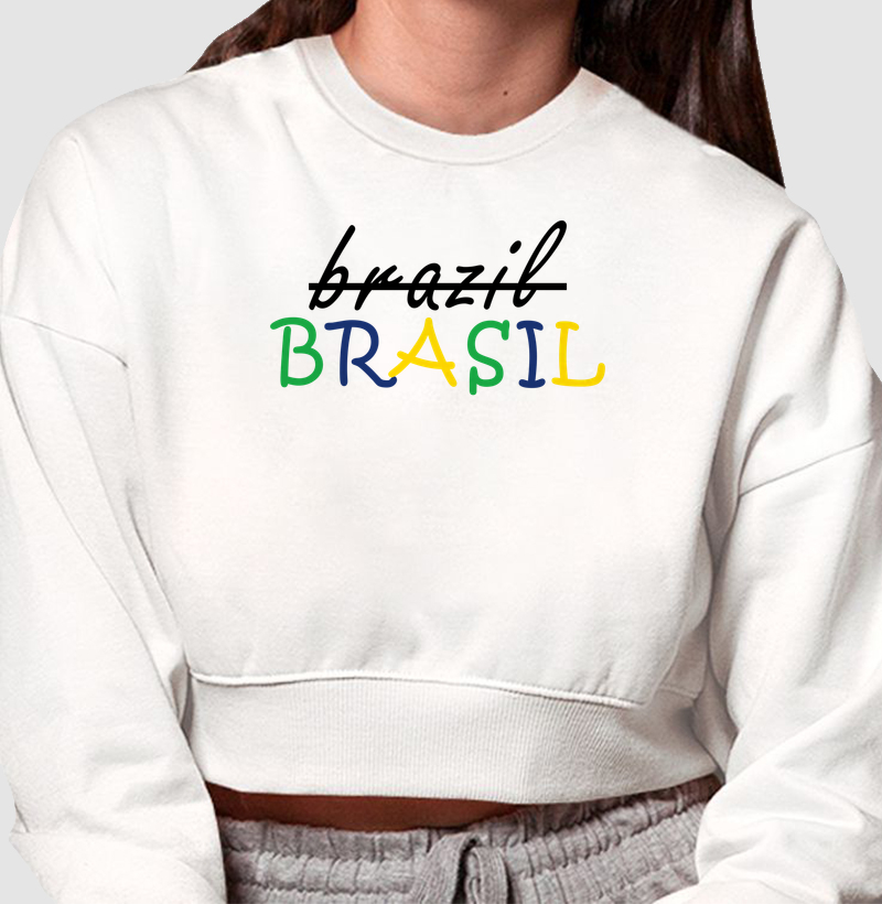 Cropped Moletom Brasil com S