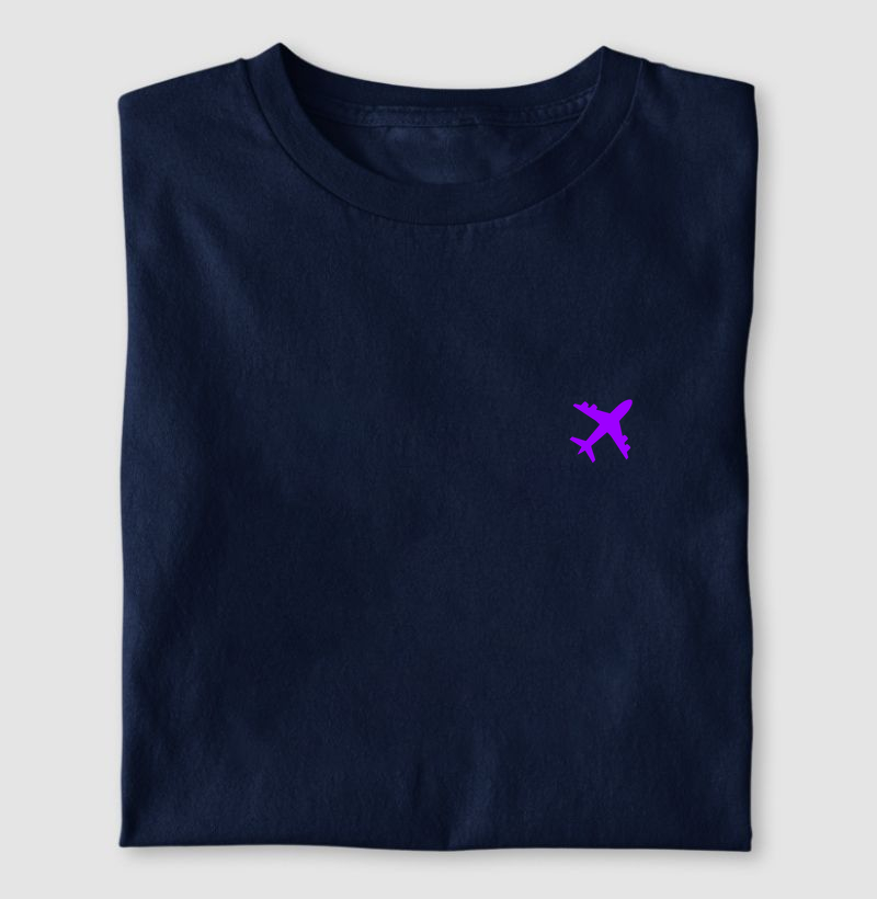 Avião minimalista roxo
