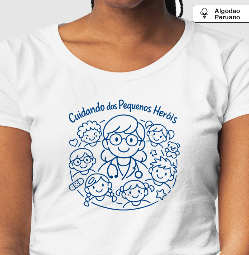 Camiseta Premium - Pediatria: Pequenos Heróis