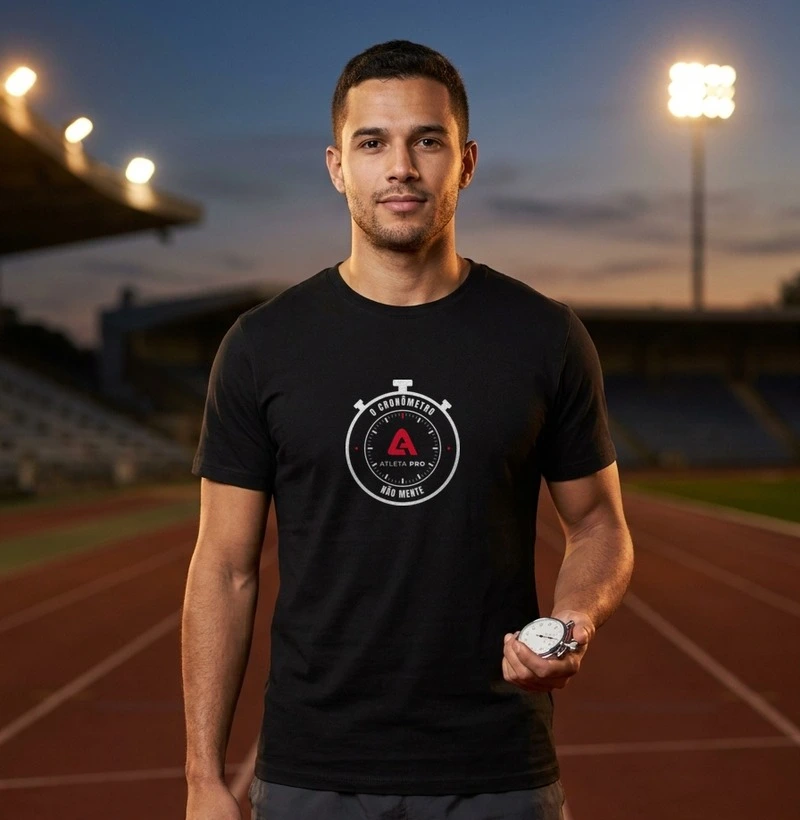 Camiseta O Cronômetro Não Mente - Atleta Pro - Camiseta