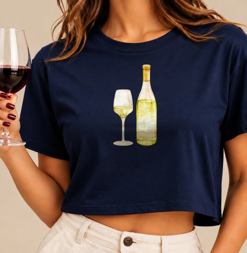 Camiseta Vinho Branco - Cropped