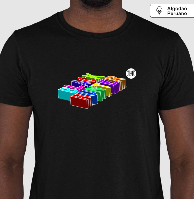 camisieta algodão peruano colors deitada black hunter