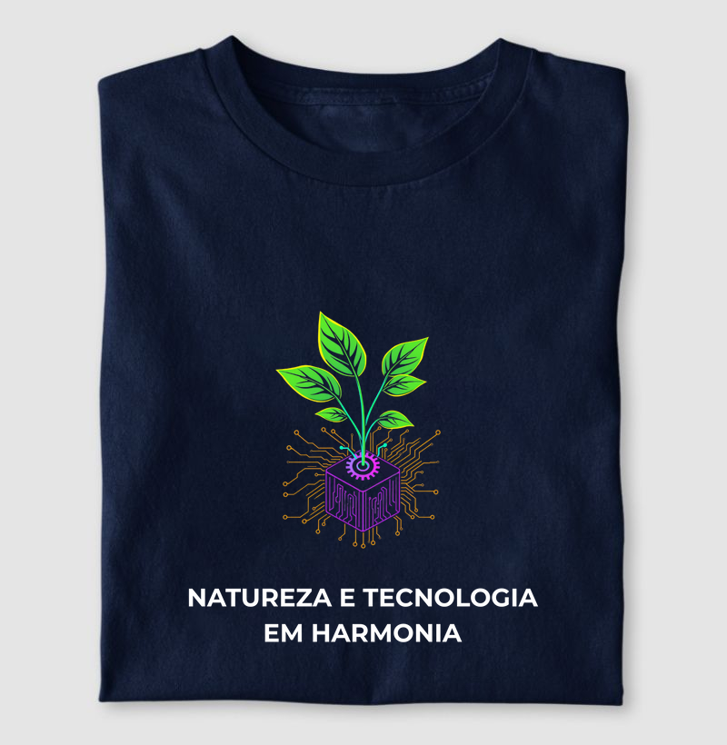 Camiseta - Natureza e tecnlogia em harmonia