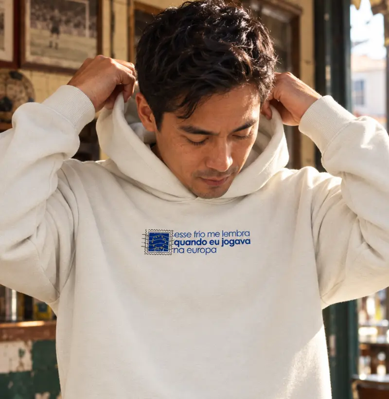 Esse frio me lembra quando eu jogava na Europa - Hoodie Moletom